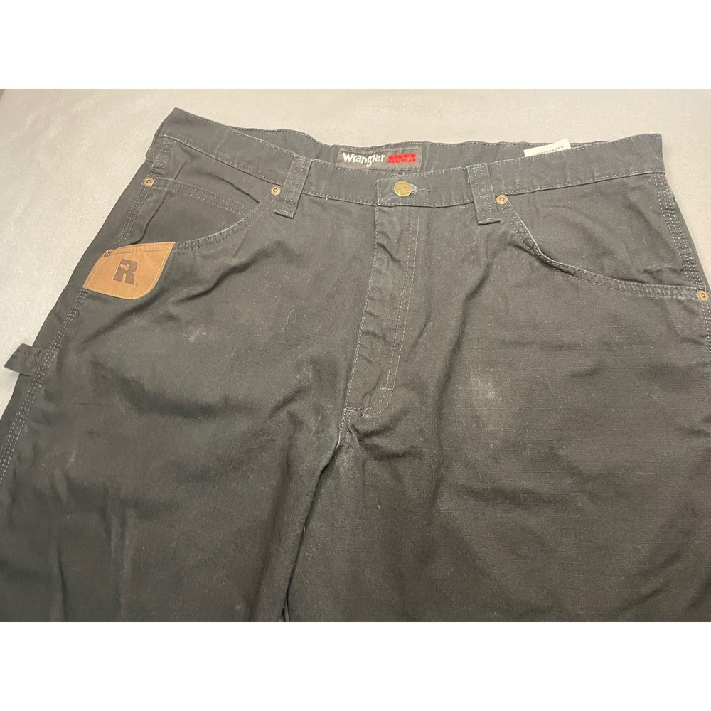 Wrangler Riggs Workwear Mens Black Ripstop Carpenter Pants 38x30‎ 103W020BL - Picture 2 of 14